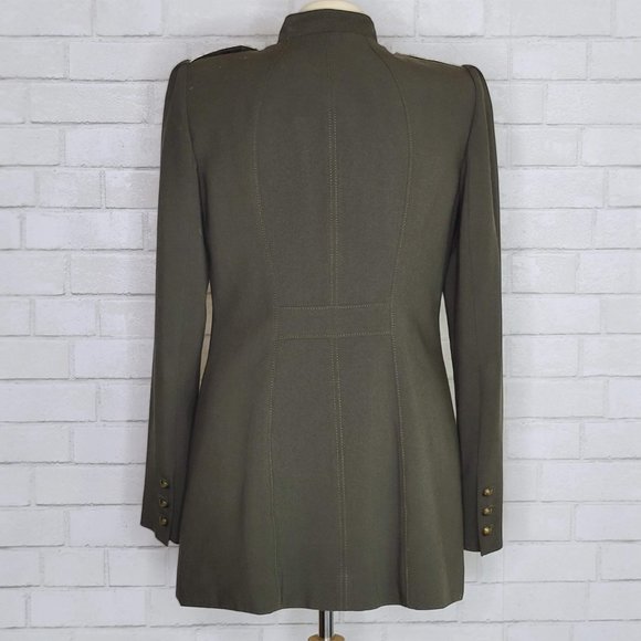 WHBM Military Topper Jacket Army Green Blazer 570209882 - Picture 3 of 5